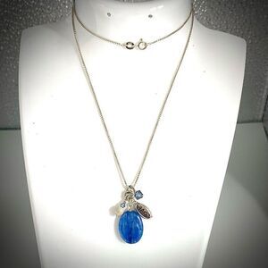 AFV# Sterling 925 Silver & Blue Agate Necklace
